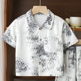 thumbnail image 5 of mgoYE Boys Outfit Size 3-4 Years Boy's 2 Piece Outfits Summer Hawaiian Vacation Beach Button Shirt and Shorts Going Out Sets Grey, 5 of 5