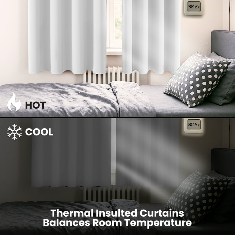 Lux Decor Collection Blackout Curtains, 42"W x 63"L, White photo 7