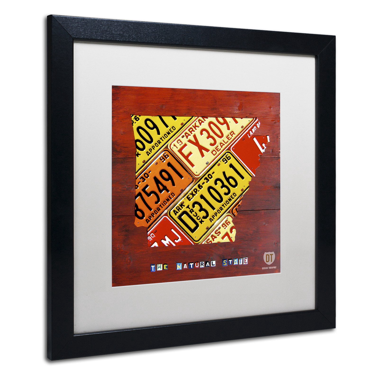 Trademark Fine Art 'Arkansas Map' Canvas Art by Design Turnpike, White Matte, Black Frame