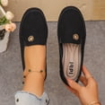 thumbnail image 6 of Samdudou Womens Loafers Casual Slip On Flat Shoes Closed Toe Faux Suede Moccasins with Metallic Flower Embellishment for Daily Work, 6 of 9