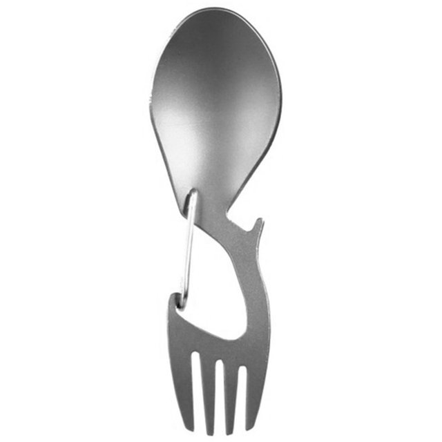 3 In 1 Camping Picnic Titanium Spoon Tableware Titanium Fork Ultralight Pure Titanium Or Stainless Steel Spork Titanium