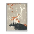 thumbnail image 5 of Stupell Industries Tree Forest Elk Silhouette Orange Florals Gray Framed by Ziwei Li, 5 of 5