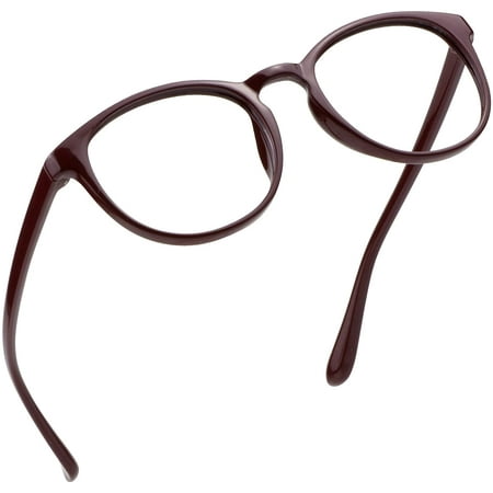 LifeArt Blue Light Blocking Glasses, Anti Eyestrain, Computer Reading Glasses, Gaming Glasses, TV Glasses for Women Men, Anti Glare (Dark Red, +2.75 Magnification)