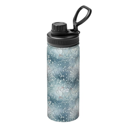 

Uemuo enchanted winter snowflake holly 18OZ Insulated Kettle Sports Water Bottle Stainless Steel Kettle Vacuum Insulated Flask Flip Lid Travel Mug