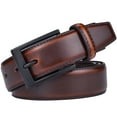 thumbnail image 2 of Beltox Men Cognac Belt Casual Dress Jeans 1.25” Wide w Black Buckle 44, 2 of 6
