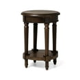thumbnail image 1 of Maven Lane Pullman Traditional Round Wooden Side Table in Antiqued Brown Finish, 1 of 6