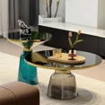 thumbnail image 2 of Mesa de centro de cristal de lujo para sala de estar, mesa redonda combinada de vidrio de colores, decoración del hogar, vidrio templado de diseño europeo, 2 of 4