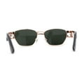 thumbnail image 4 of SA106 Mens Luxury Art Deco Metal Engraving Rectangle Sunglasses Gold Solid Green, 4 of 4