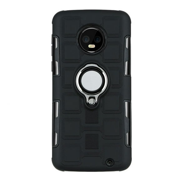 Mistaha Nouveau noto Motorola G4PLUS E4PLUS 2-en-1 Anneau Voiture Support Magnétique Cas de Smartphone Noir