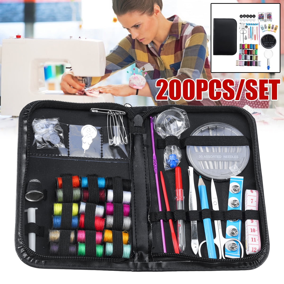 200pcs/set Mini Sewing Kit - Emergency Clothing Repairs/This High Rated