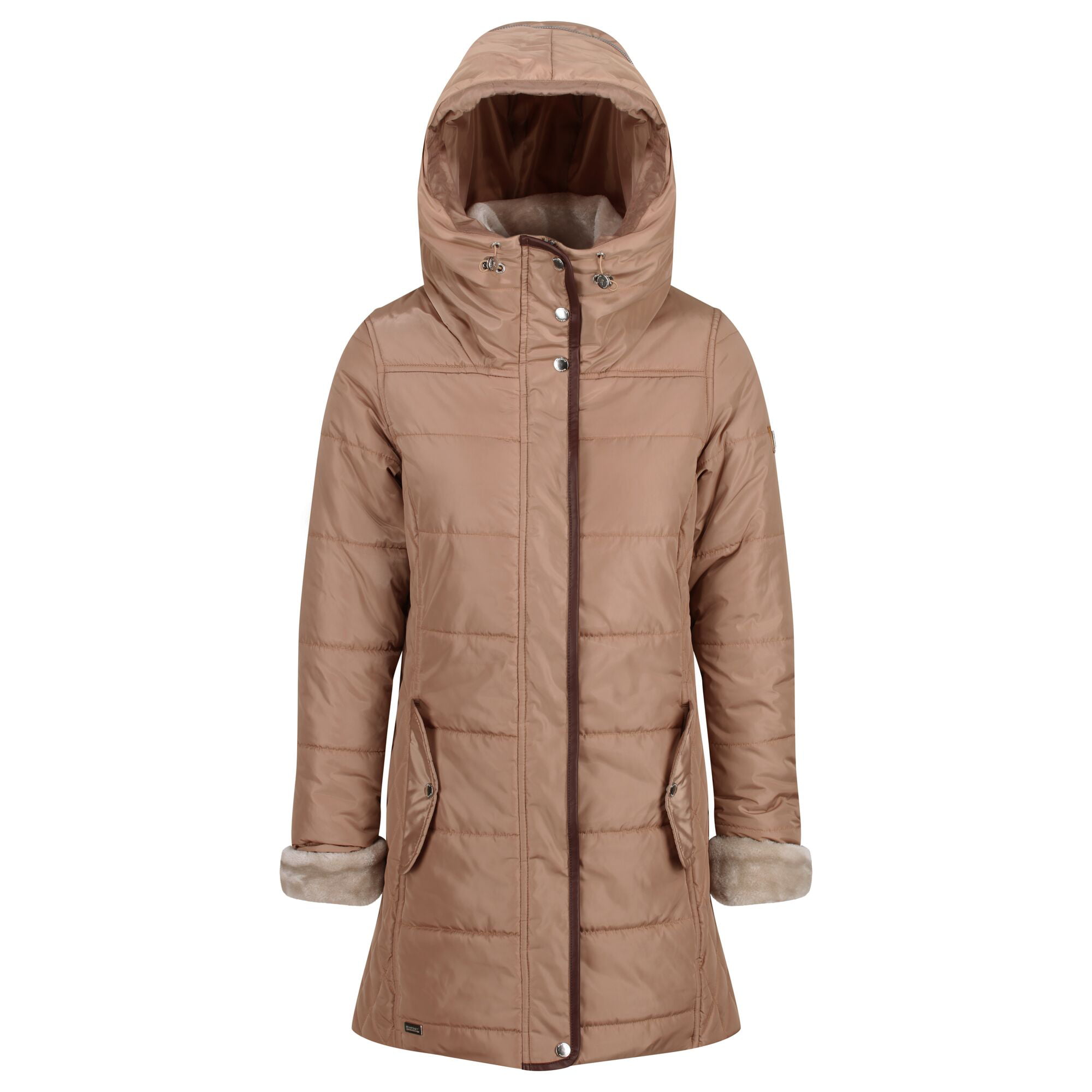 Regatta Patchouli Womens Quilted Long Length Hooded Jacket Coat 