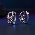 thumbnail image 4 of Halloween Spider Huggie Hoop Earrings 925 Sterling Silver Cubic Zirconia Red Heart Spider Small Hoops Cartilage Earrings Piercing Holiday Ear Jewelry for Women, 4 of 6