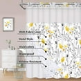 thumbnail image 4 of Ikfashoni Hookless Shower Curtain with Snap in Liner, Yellow Floral Waterproof Fabric Sheer Window Bath Curtain, 71"X74", 4 of 8