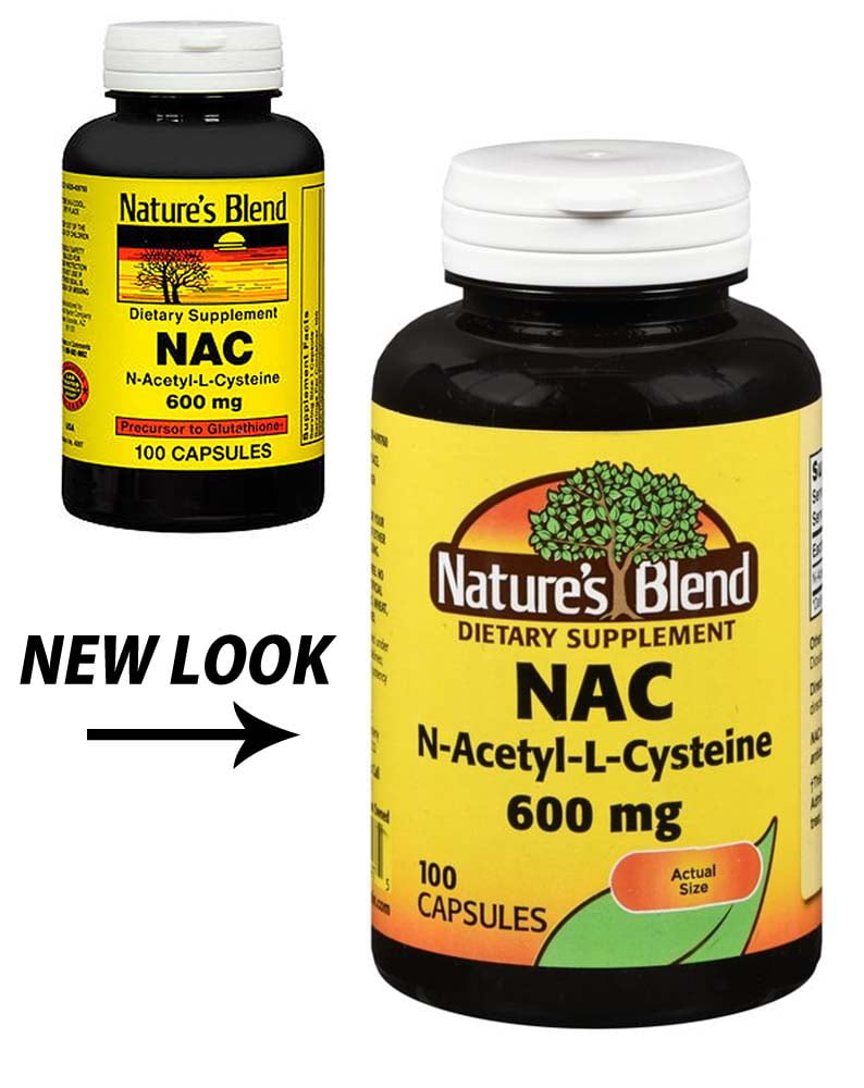 Nature's Blend NAC (N-Acetyl-L-Cysteine) Capsules, 600 mg, 100 Count -  Walmart.com