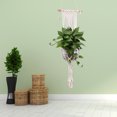 thumbnail image 2 of Soporte para maceta de cuerda de algodón tejido a mano, colgador de plantas, decoración colgante de pared para el hogar, soporte para maceta, 2 of 8