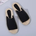 thumbnail image 6 of Zanvin Womens Sandals Clearance Women Summer Casual Sewn Fisherman's Flat Bottomed Hand Woven Hemp Rope Bottom Slippers, Black, 40, 6 of 7