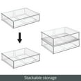 thumbnail image 3 of mDesign Wide Plastic Stackable Kitchen Storage Organizer Bin with Drawer, Clear, 3 of 7