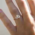thumbnail image 2 of Jewelerix Classic 10K Yellow Gold Vermeil Wedding Ring Two-Pear Diamond Engagement Ring, Timeless Moissanite Promise Proposal Ring, 2 of 5