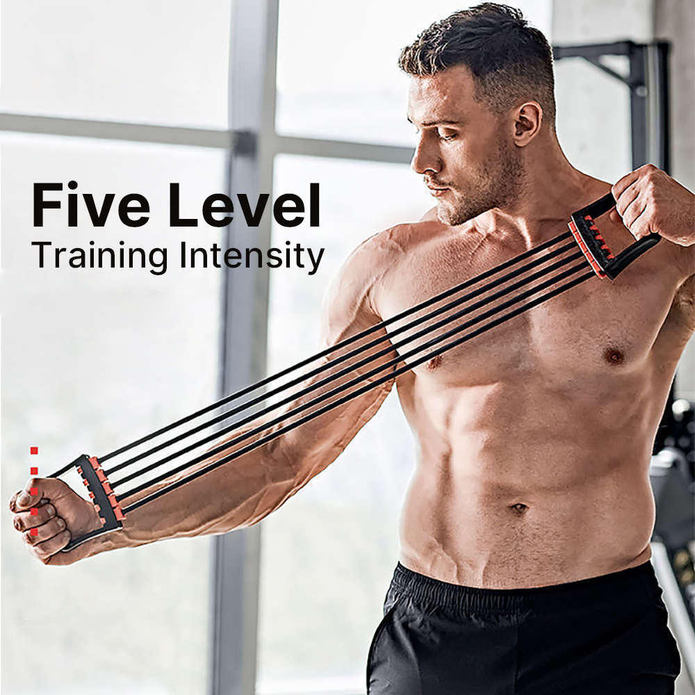 Chest Expander 5 Removable Spring for Chest Arm Legs Shoulder Back