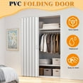 thumbnail image 4 of Fompes PVC Accordion Door, 48x80"/60x80" PVC Foldable Accordion Doors with Latch, Handle, Mounting Hardware, Single Door/Bifold Accordion Closet Door, Folding Door for Interior for Interior, White, 4 of 15