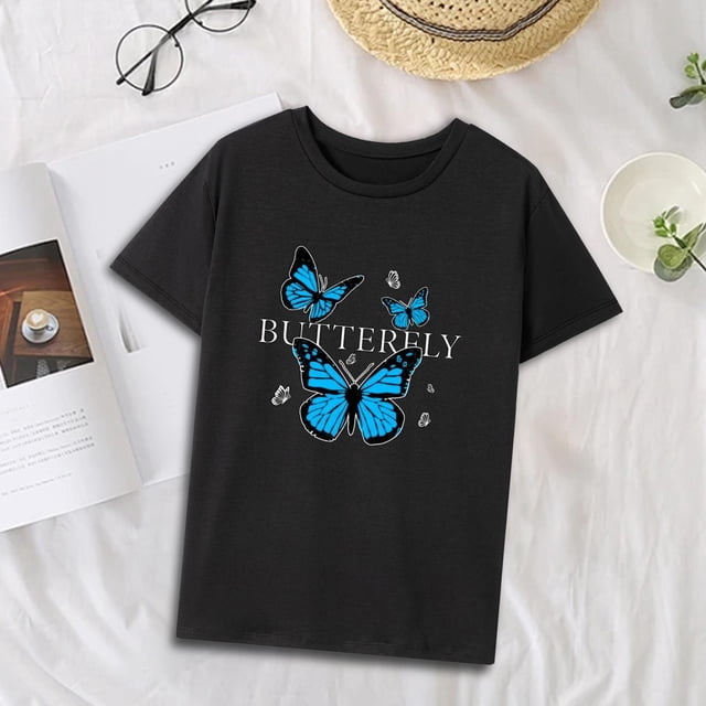 Camiseta de mujer con cuello redondo, Tops de verano a la moda de recuerdo para viajes, deportes, viajes de vacaciones en la calle S