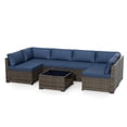 thumbnail image 2 of MeetLeisure Patio Furniture Sets, Modular Rattan Outdoor Patio Sectional Furniture Sofa Set for Garden, Backyard and Poolside, Blue, 2 of 8