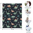 thumbnail image 4 of Dark Blue Dinosaurs Space Pattern Blanket,Comfortable Soft Flannel Throw Blanket,All Season,Warm Lightweight Blankets for Sofa Bed Couch Living Room Chair,30"x40", 4 of 4