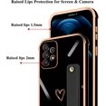 thumbnail image 3 of Compatible with Samsung Galaxy A52 6.5" 2021 Case Thin for Women Girls,Soft TPU Plating Bumper Wristband Holder Case Slim Anti-Scratch Shockproof Love Heart Cute Case(Elegant Black), 3 of 10