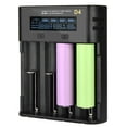 thumbnail image 3 of Adaptador de corriente D4 LCD 18650 Cargador de batería 4 ranuras para 18650 21700 26650 Batería de litio AA AAA Nimh Irfora Adaptador de corriente, 3 of 7