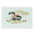 thumbnail image 1 of Autumn Cutting Board, Fox and Hedgehog Animal Couple Walking with an Umbrella Falling September Leaves, Decorative Tempered Glass Cutting and Serving Board, Large Size, Multicolor, by Ambesonne, 1 of 1