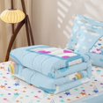 thumbnail image 5 of jejeloiu Rainbow Cloud Monogram A Zipper Twin Comforter Sets with Fitted Sheet and 2 Pillowcases For Kids,Colorful Heart Stars Initial Zipper Bedding Set For Girls,Colorful Stars Reversible,4-Piece, 5 of 7