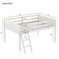 thumbnail image 4 of Full Size Wood Low Loft Bed with Ladder, ladder can be placed on the left or right, White, 4 of 10