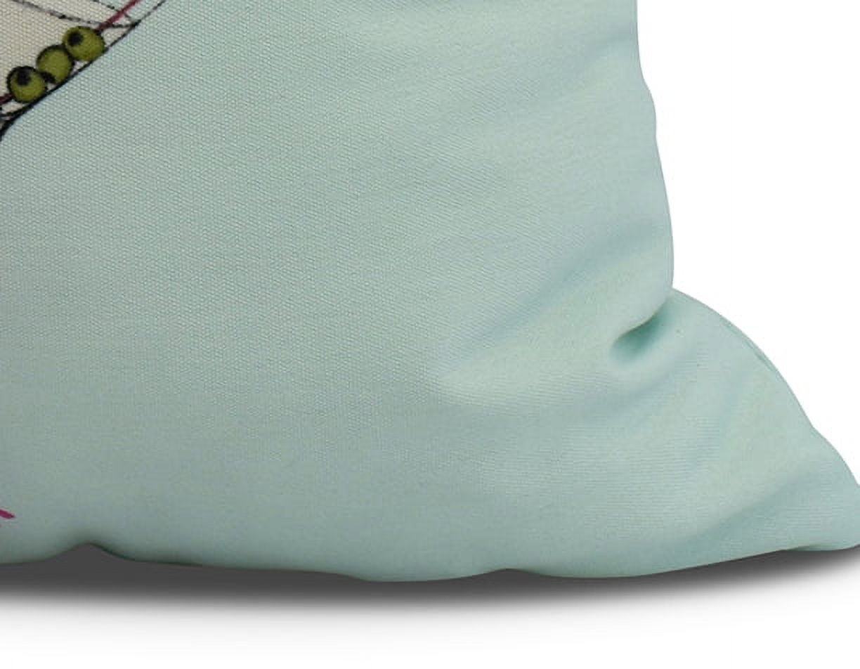 Simply Daisy, 20 x 20 inch, Single Flamingo Animal Print Pillow, Aqua