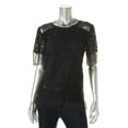 thumbnail image 3 of Finity Womens Layered Lace Overlay Blouse Black 6, 3 of 4
