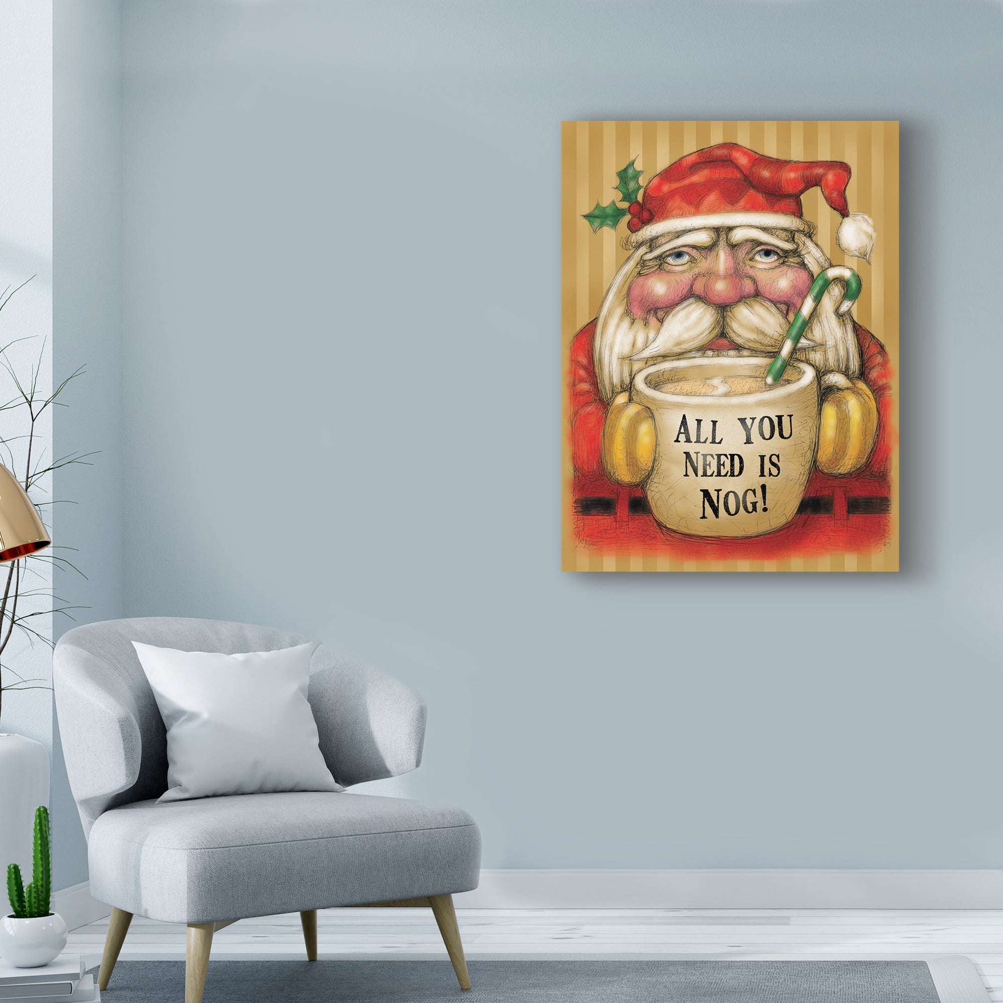 Trademark Fine Art 'Santa Mug' Canvas Art by Margaret Wilson