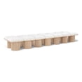 thumbnail image 1 of Meridian Furniture Pavilion Cream Boucle Fabric Bench, 1 of 7