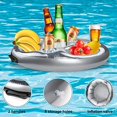 thumbnail image 2 of Portavasos inflable, 2 en 1 Portavasos inflables Bocadillos Portavasos inflable Bandeja inflable Barra flotante Barra de piscina inflable, para piscina Fiesta en la playa JM, 2 of 5