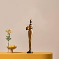thumbnail image 6 of Women Figure Statue Tribal Lady Sculpture Modern Home Decor African Figurine Statues and Sculptures for Book Shelf Tabletop TV Cabinet Hotel Golden, 6 of 8