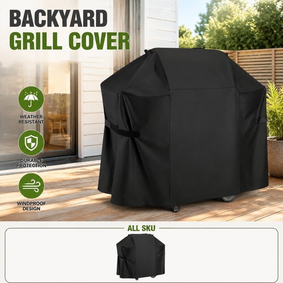 Grill Cover for Outdoor Grill Heavy Duty Waterproof Bbq Cover for Cart Style Gas Grill 65 X 44 X 25 Inch Weather Resistant Patio Backyard Grilling Accessory