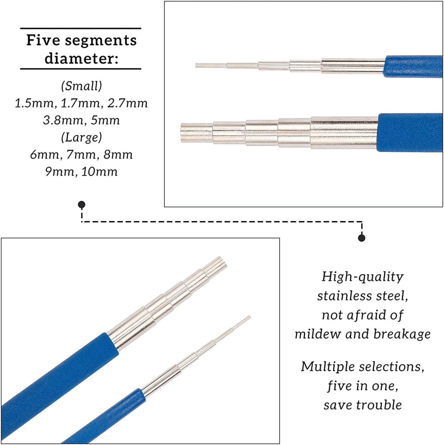 Wire Looping Tool Set with 2PCS Wire Looping Mandrel and 2PCS 6 in 1 Bail Making Plier for Jewelry Wire Wrapping and Jump Ring Forming diy