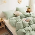 thumbnail image 2 of Pavish Export Sage Green Duvet Cover Twin XL Size Modern Minimalist Style Solid Color Bedding Set 3 Pieces Soft Comforter Covers, 2 of 5