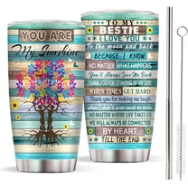 Bestie Tumbler Gifts for Best Friends Women,Mothers Day Gift for Women Birthday Gift Idea,Unique Friendship Gifts For Bestie,Soul Sister,BFF, Coworker - Stainless Steel Friend Tree Tumbler 20 oz