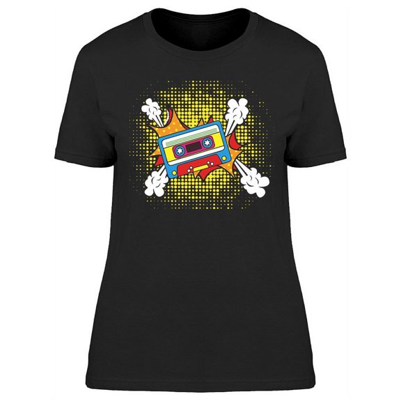 Cassette Pop Art Style  T-Shirt Women -Image by Shutterstock, Female XX-Large