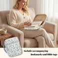 thumbnail image 3 of Xoenoiee Blue Bow Lily Flower Print Bible Covers for Women Lightweight Quilted Bible Case Bag Tote Bag with Handle and Zipper Clouse Bible Carrying Accessories, 3 of 7
