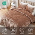 thumbnail image 6 of Regency Heights Full/Queen Cozy Velvet Comforter Sets, Luxury 3-Piece All-Season Bedding, Bed Set with Shams，Mocha Mousse, 6 of 9