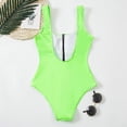 thumbnail image 3 of QLEICOM Women's Swimsuits High Waisted Tummy Control Swimwear Sexy Fashion Bikini Solid One-piece Print Swimsuit Swimwear Beachwear Set Women Bikinis Swimming Bathing Suits Green M, 3 of 7