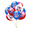 12PCS-Multicolor, variant on chaungfeng 24 Pieces 4th of July Balloons Decorations, 250th Anniversary Patriotic Independence Day American Flags Party Balloons Decor for Memorial Day, USA Patriotic Party Decor