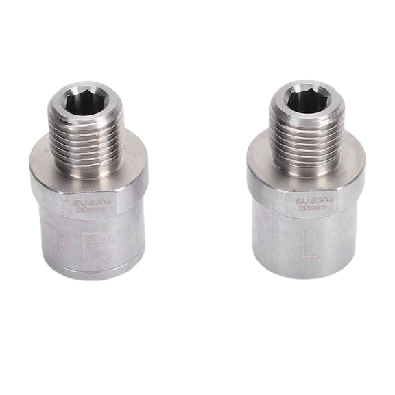 MHXCV Stainless Steel Bicycle Pedal Adapters Male Thread 1/2in to Female Thread 9/16in Bike Extenders TT02 (1 Pair)