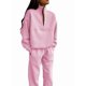 thumbnail image 2 of Conjunto Deportivo de 2 Piezas para Mujer: Sudadera de con Media Cremallera y Pantalón de Chándal Rosa S, 2 of 8