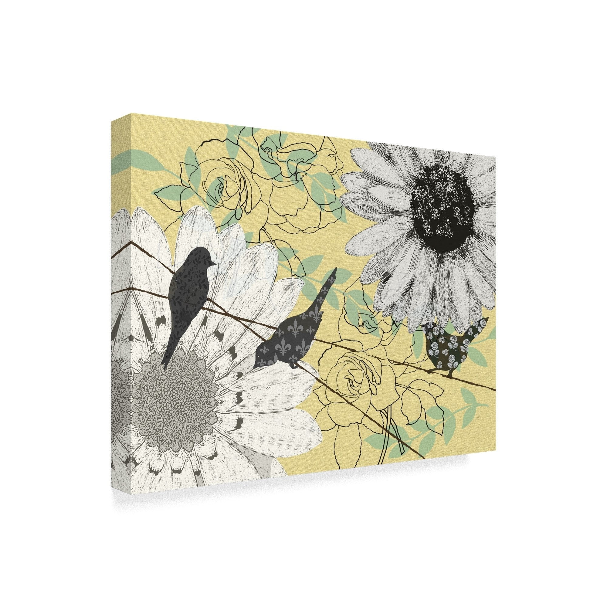 Trademark Fine Art 'Birds on a Wire I' Canvas Art by Jade Reynolds